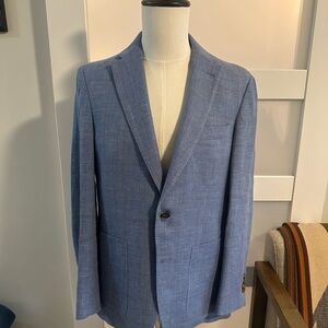 Onward Reserve Men’s Wool Linen Sport Coat Blue Drago Italian Fabric
